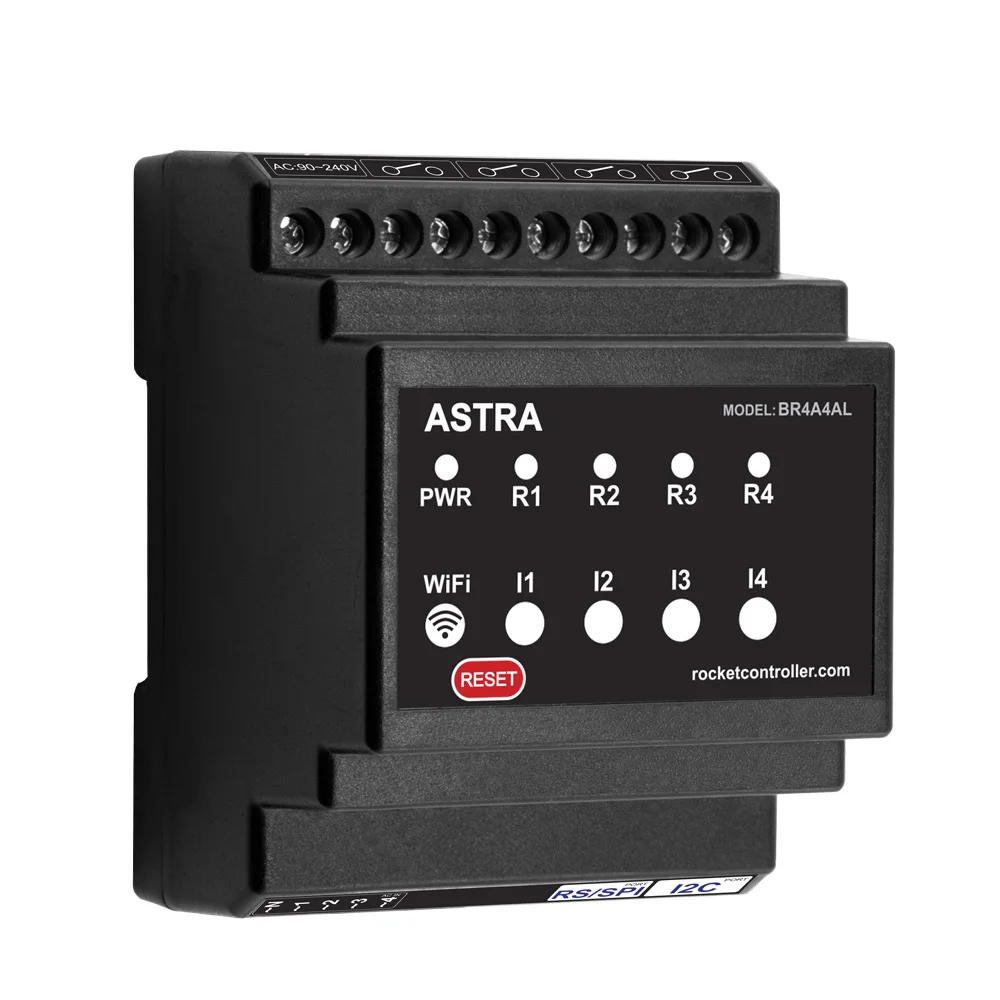 ASTRA controller, 4 Relays 16A, 4 AC Input, AC power, LED (BR4A4AL)
