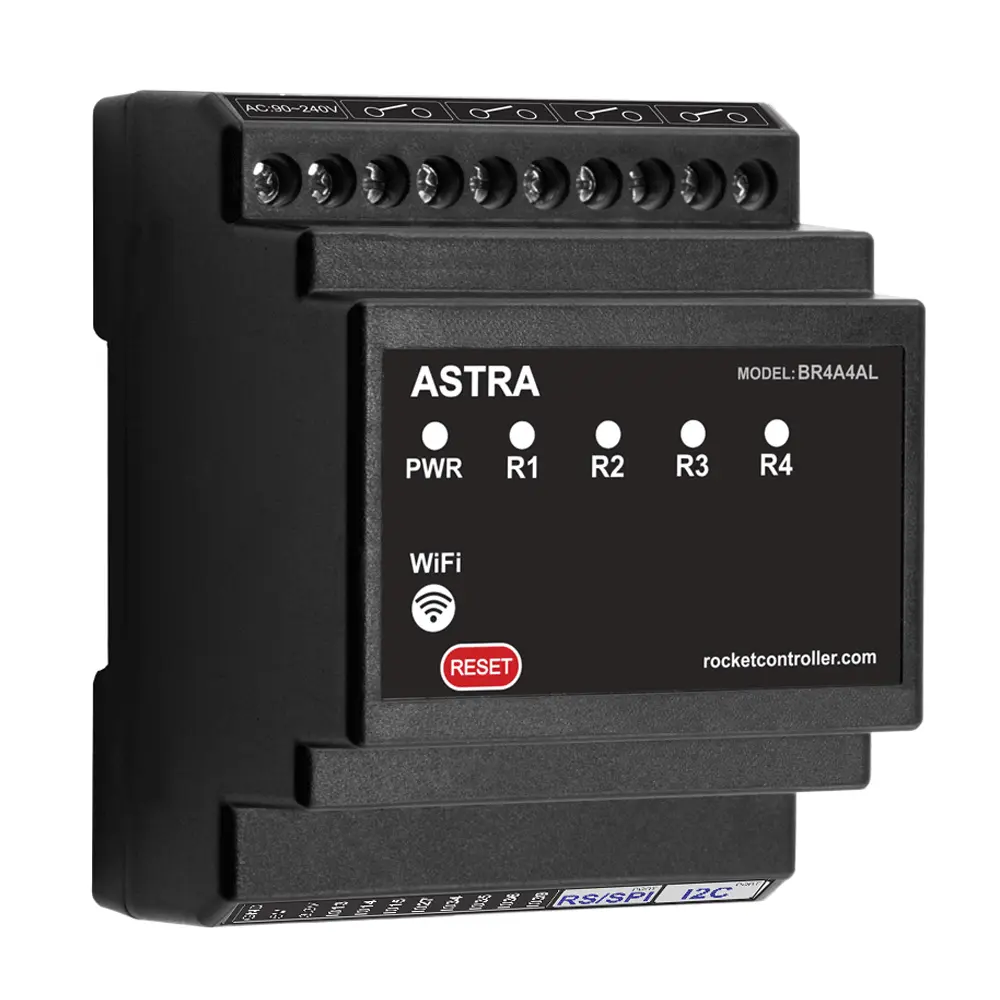 ASTRA controller, 4 Relays 16A, 8 GPIO, AC/DC power, LED (BR4G8)